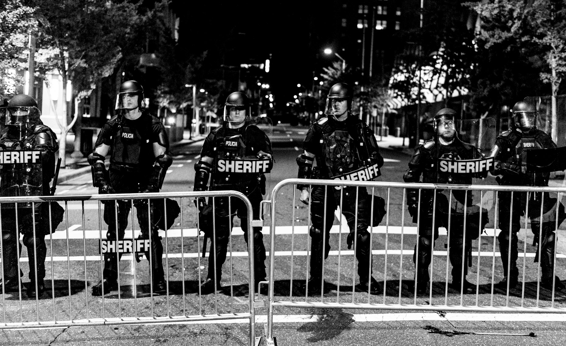 Riot in Raleigh NC  Bryan Regan editorial photography