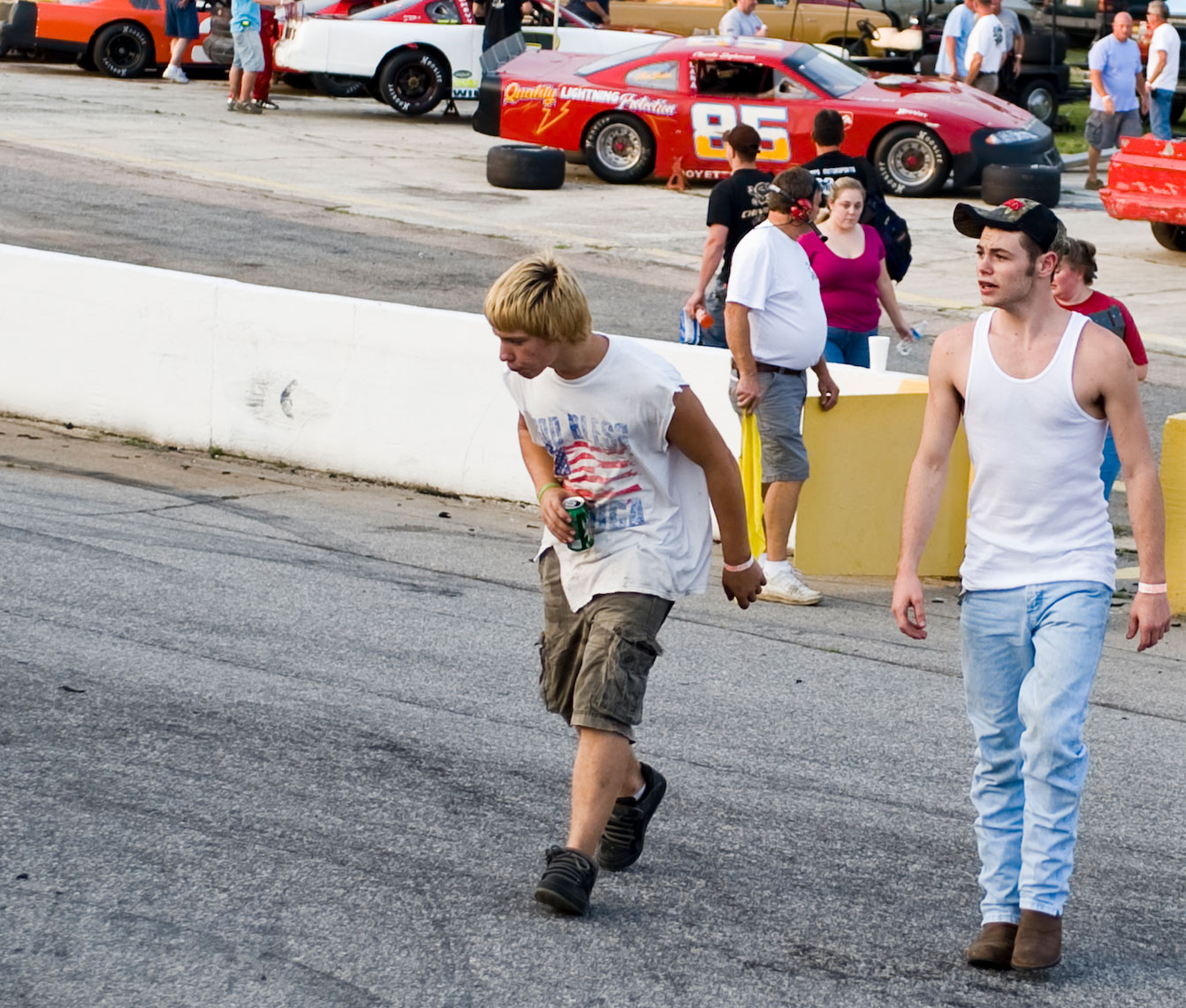 Wake County Speedway fans crossing track Bryan Regan photography