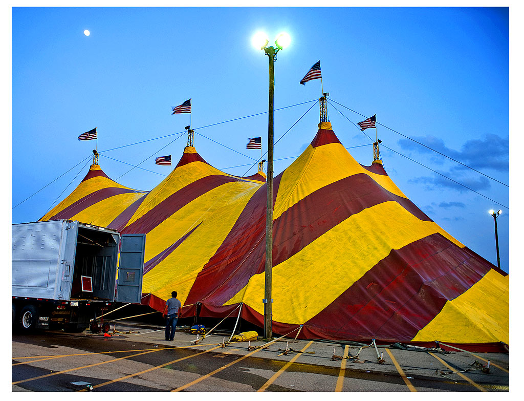 Raleigh contemporary photography Bryan Regan Circus tent at night