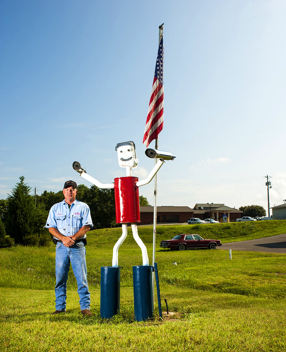 Raleigh portrait photography  Our State Magazine muffler man