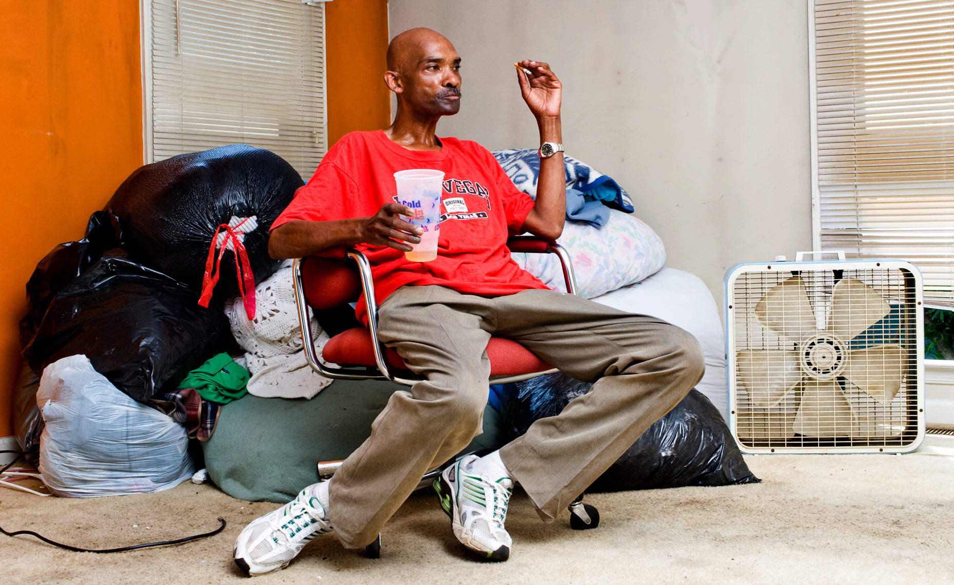 Raleigh documentary photographer Bryan Regan  chilling before they tear the house down